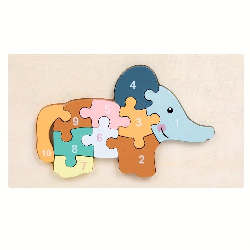 3D Wooden Jigsaw Puzzle Educational Toy Board for Toddlers Hand Scratching