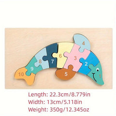 3D Wooden Jigsaw Puzzle Educational Toy Board for Toddlers Hand Scratching