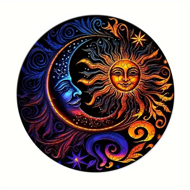 Wooden Moon And Sun Yin And Yang Puzzle For Advanced Players