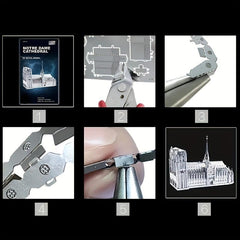 3D Metal Toy Castle Building Puzzle Notre Dame Model