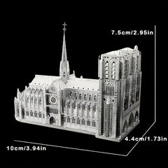 3D Metal Toy Castle Building Puzzle Notre Dame Model