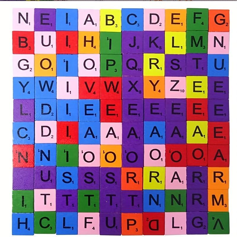 100pcs Wood Letter Tiles Scrabble Letters For Crafts DIY Gifts