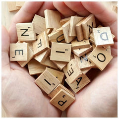 100pcs Wood Letter Tiles Scrabble Letters For Crafts DIY Gifts