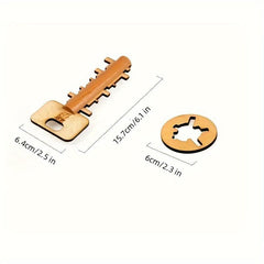 Wooden Toy Unlock Puzzle Key Lock Educational Toy