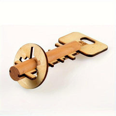 Wooden Toy Unlock Puzzle Key Lock Educational Toy