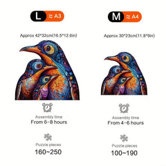 Penguins Wooden Puzzle Animal Shape Adult Toy