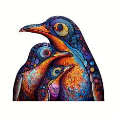Penguins Wooden Puzzle Animal Shape Adult Toy
