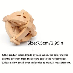 Wooden Kongming Lock 3D Puzzle for Adults and Kids