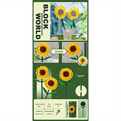 Sunflower Flower Bouquet DIY Building Block Set Creative Toy Gift