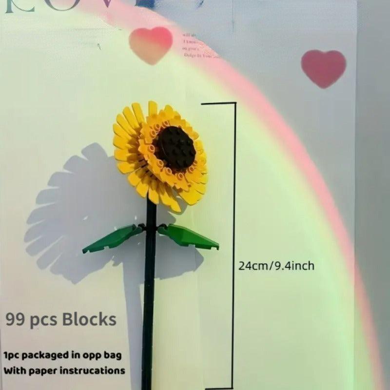 Sunflower Flower Bouquet DIY Building Block Set Creative Toy Gift