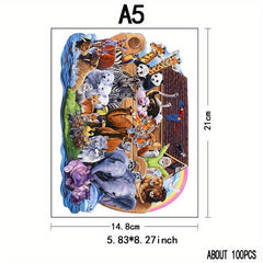 Animal Shaped Wooden Puzzles - Creative Gift for Teens & Adults