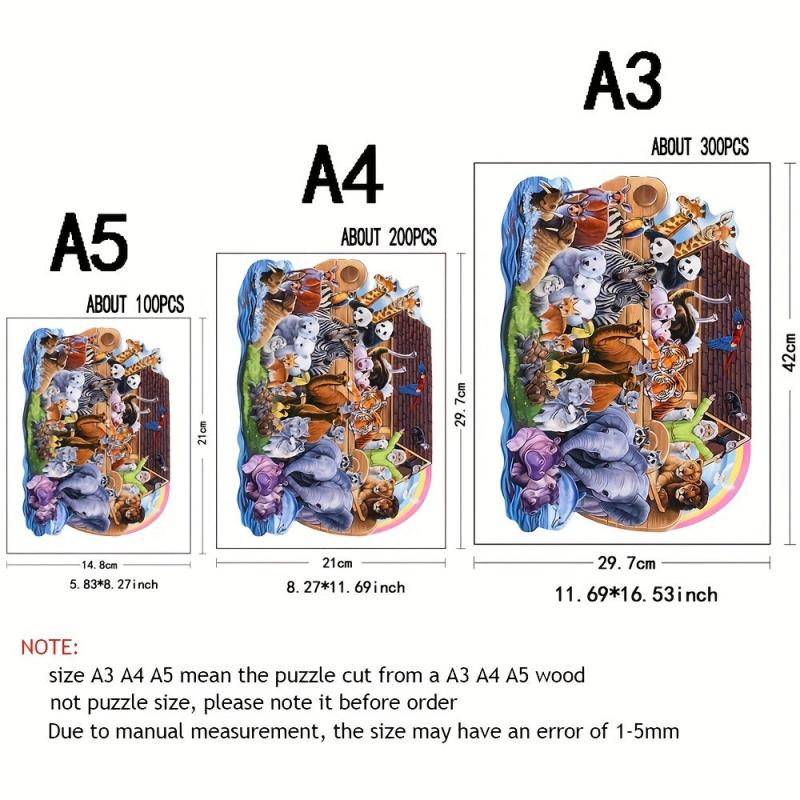 Animal Shaped Wooden Puzzles - Creative Gift for Teens & Adults