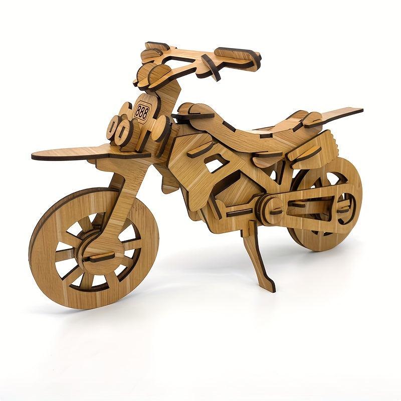 3D Puzzle Motorbike Model DIY Brain Teaser Kit