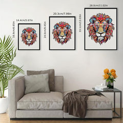 Wooden Lion Head Puzzle Stress Relief Toy Home Decor