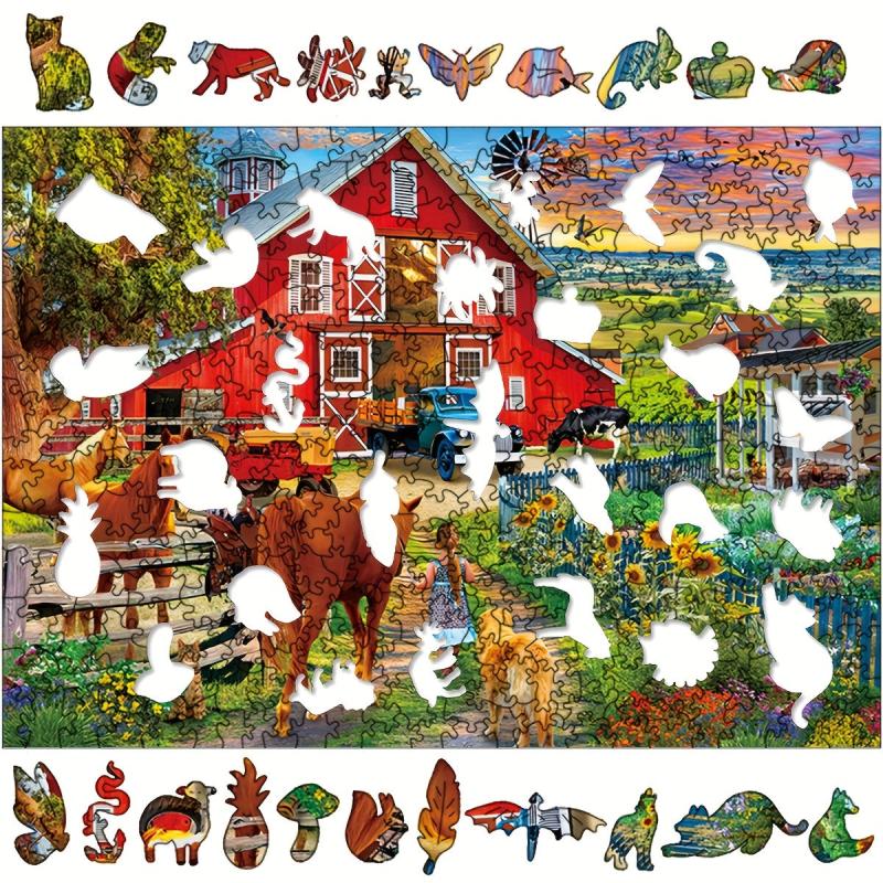 Irregular Wooden Puzzle Family Education Toy Decompression Game