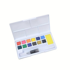 12 Colors Solid Watercolor Set For Adults, Portable Painting Kit