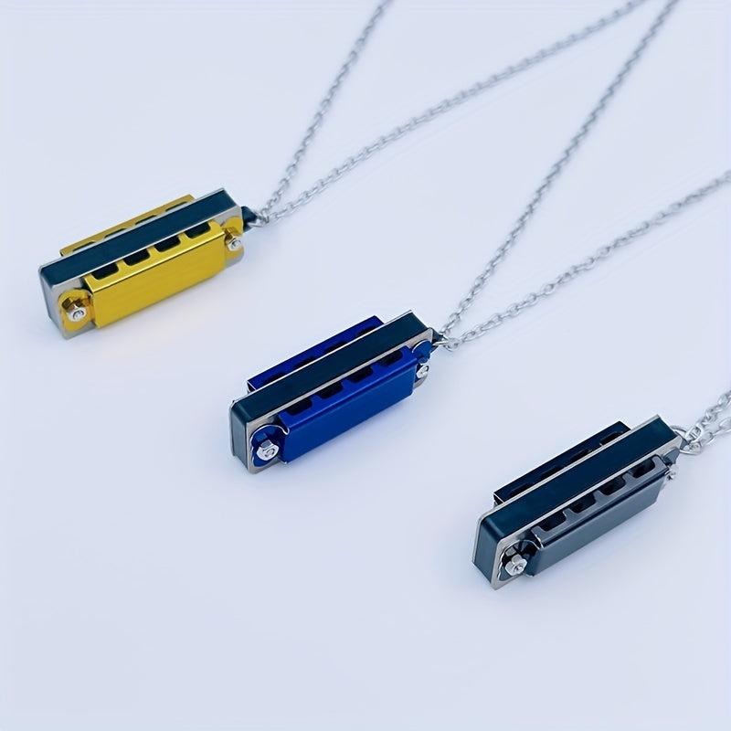 Small Harmonica 4 hole 8 note Necklace Mini Harmonica Playing