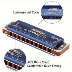 10 Hole Harmonica Key of C for Professionals & Beginners