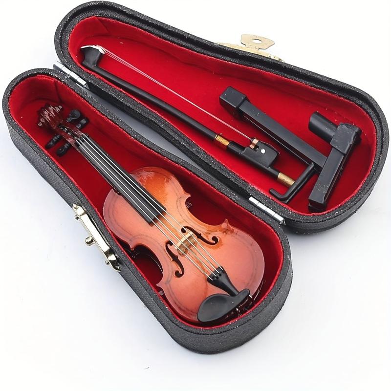 Wooden Mini Violin Set Stand Bow Box And Instrument Box Mini Instrument Mini Toy