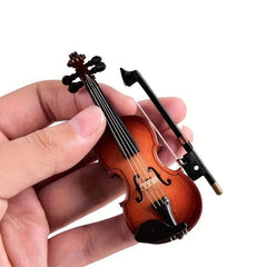 Wooden Mini Violin Set Stand Bow Box And Instrument Box Mini Instrument Mini Toy