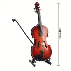 Wooden Mini Violin Set Stand Bow Box And Instrument Box Mini Instrument Mini Toy