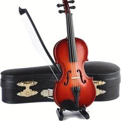 Wooden Mini Violin Set Stand Bow Box And Instrument Box Mini Instrument Mini Toy