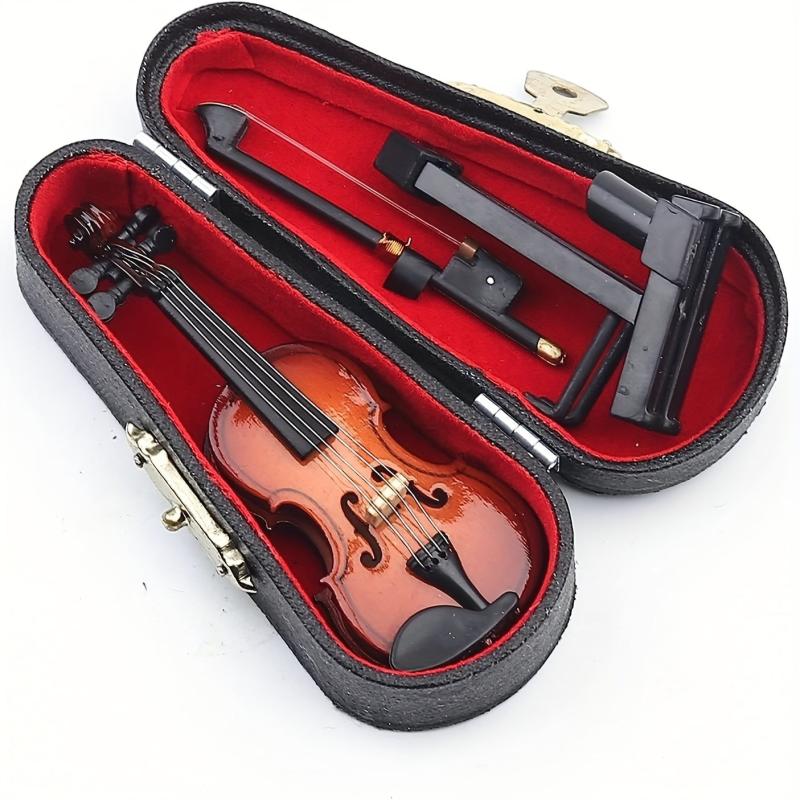 Wooden Mini Violin Set Stand Bow Box And Instrument Box Mini Instrument Mini Toy