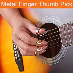 Metal Finger Pick Thumb Pick Set Guitar Pick for Better Guitar Playing