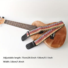 Rainbow Ukulele Strap Diagonal Small Guitar Braided Ethnic Style Strap