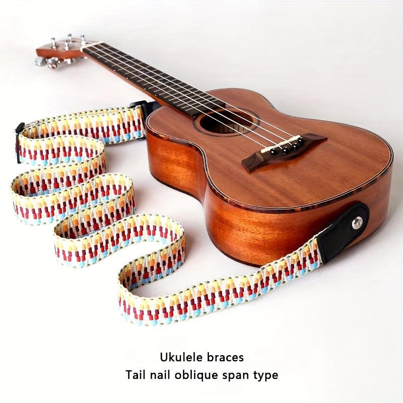 Rainbow Ukulele Strap Diagonal Small Guitar Braided Ethnic Style Strap