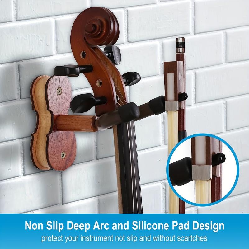 Rosewood Violin Wall Mount with Bow Hanger