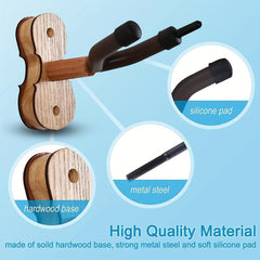 Rosewood Violin Wall Mount with Bow Hanger