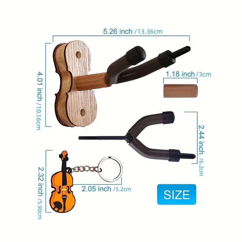 Rosewood Violin Wall Mount with Bow Hanger