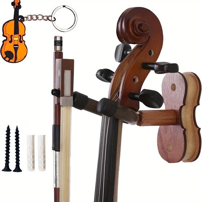 Rosewood Violin Wall Mount with Bow Hanger