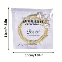 6pcs Folk Guitar Strings Acoustic Brass Steel Core Sleeve Strings