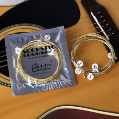 6pcs Folk Guitar Strings Acoustic Brass Steel Core Sleeve Strings