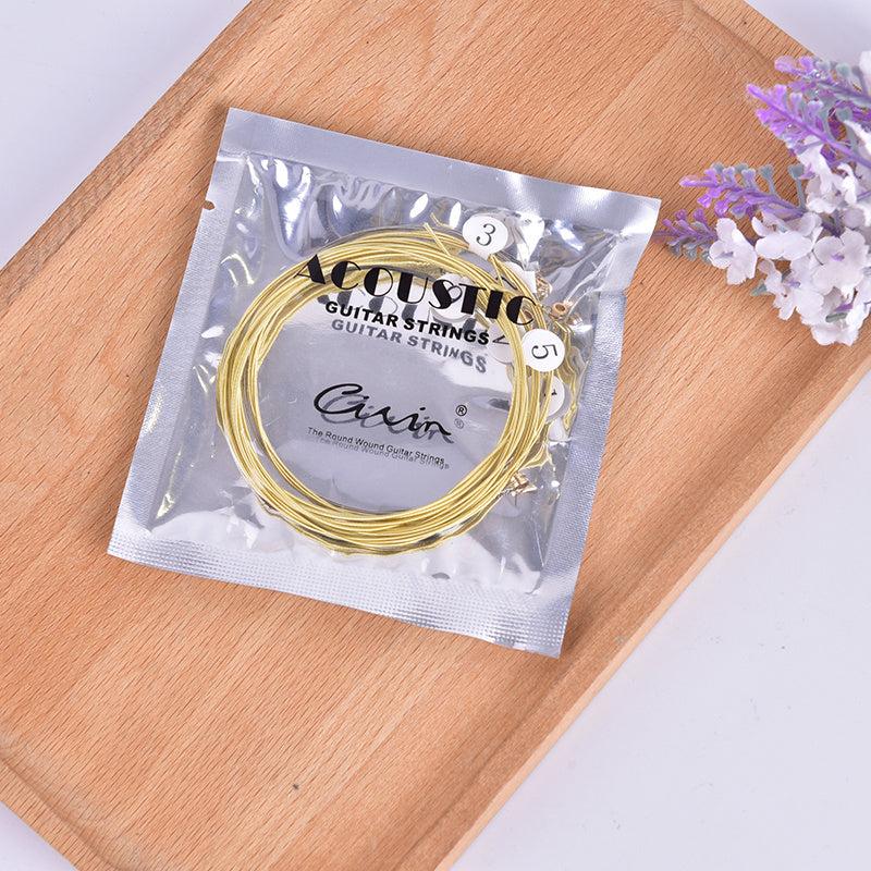 6pcs Folk Guitar Strings Acoustic Brass Steel Core Sleeve Strings