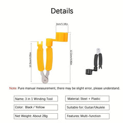 3-In-1 Guitar String Changer Multifunctional Winder Cutter Pin Puller
