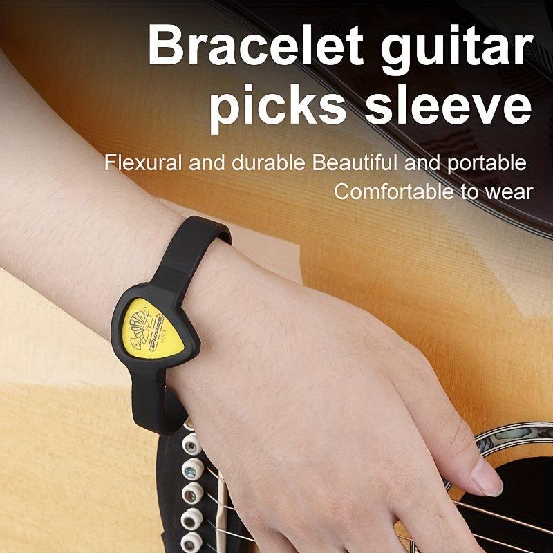 1pc Guitar Pick Sleeve Hand Ring Silicone Compact Pick Box