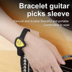 1pc Guitar Pick Sleeve Hand Ring Silicone Compact Pick Box