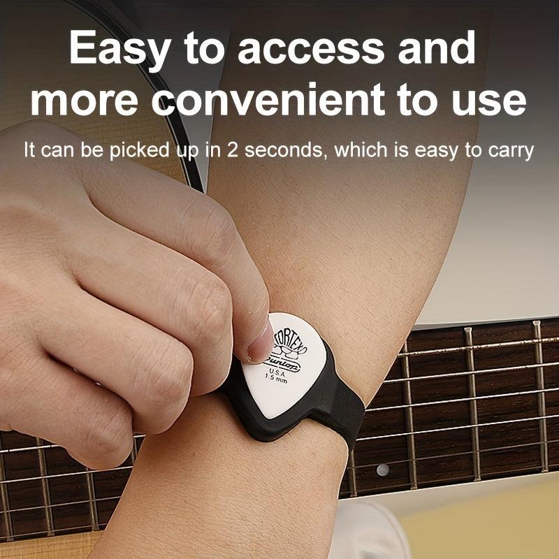 1pc Guitar Pick Sleeve Hand Ring Silicone Compact Pick Box