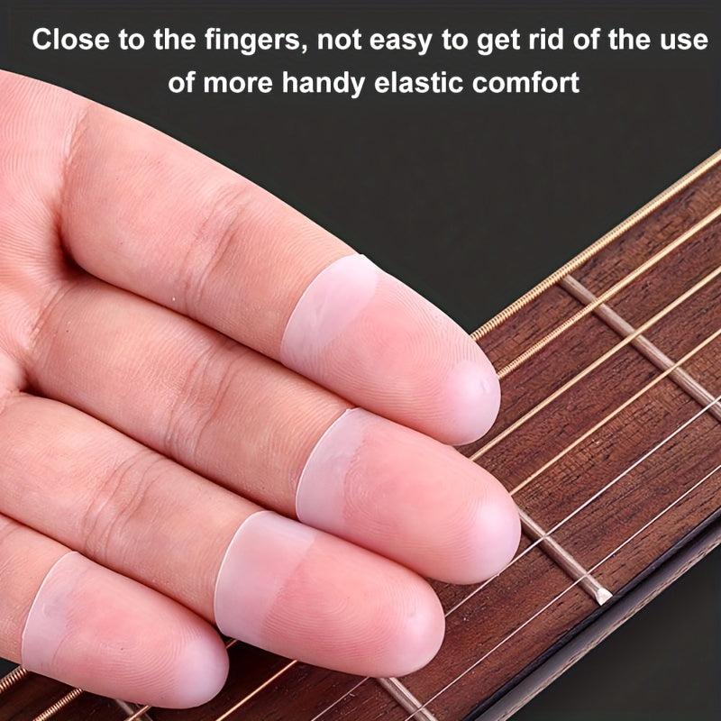 4pcs Guitar Fingertip Protectors Silicone Finger Guards for Guitar