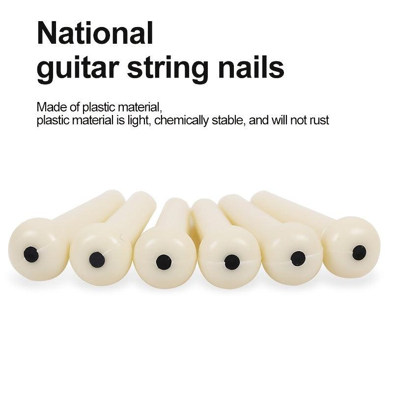 Acoustic Guitar String Nails 7 Pack - String Fixing Posts Pin Nails Plastic Nuts