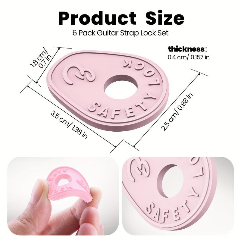 6pcs Guitar Strap Blocks Silicone Safety Locks