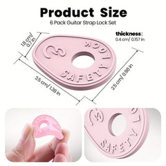6pcs Guitar Strap Blocks Silicone Safety Locks
