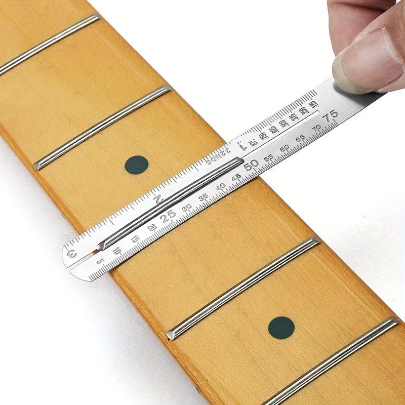2pcs Guitar Fret Measuring Mount Ruler Fingerboard Steel Plate