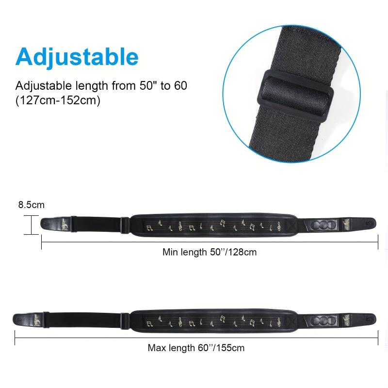 BigDeer Bass Guitar Strap 3D Sponge Filled Neoprene Material Adjustable Length