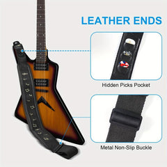 BigDeer Bass Guitar Strap 3D Sponge Filled Neoprene Material Adjustable Length