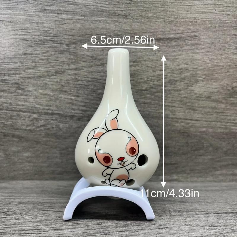 Zodiac Rabbit Cartoon Ocarina for Kids - Handmade 6 Hole AC Flute