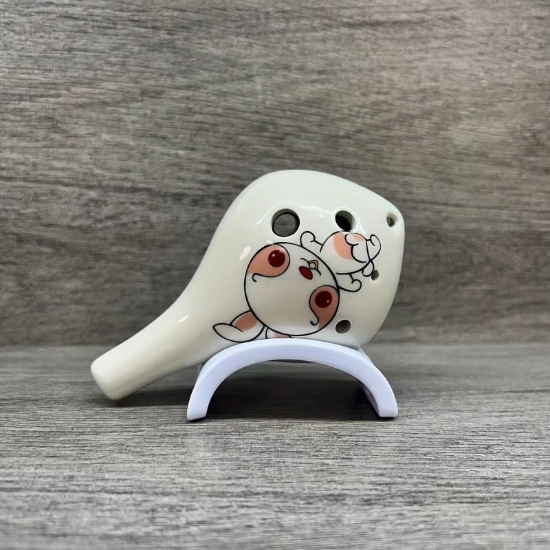 Zodiac Rabbit Cartoon Ocarina for Kids - Handmade 6 Hole AC Flute